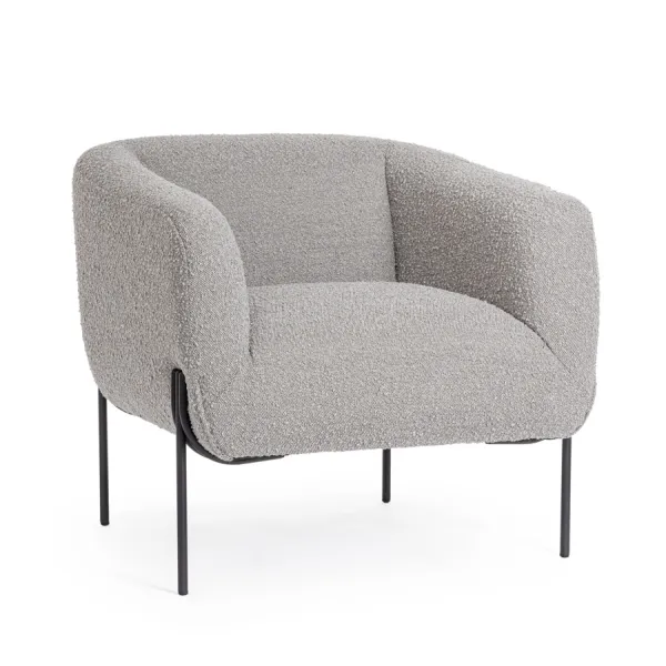 SILLÓN CLAUDINE GRIS BUCLÉ