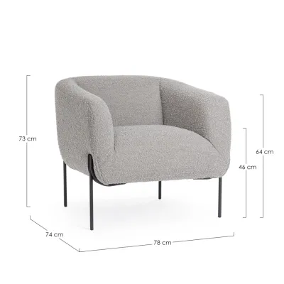 comprar SILLÓN CLAUDINE GRIS BUCLÉ online de BIZZOTTO desde 534,82 €