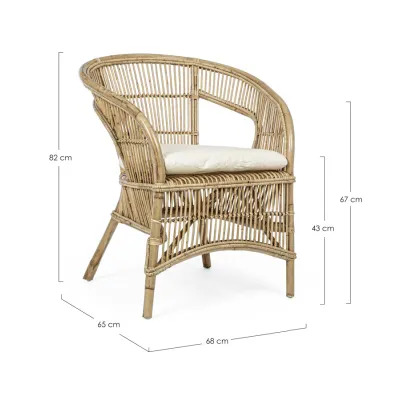 comprar SILLÓN CON COJINES CONSUELO NATURAL online de BIZZOTTO desde 239,58 €