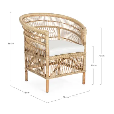 comprar SILLÓN CON COJINES JOSEFINA NATURAL online de BIZZOTTO desde 370,26 €