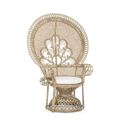 comprar SILLÓN CON COJINES PEACOCK NATURAL online de BIZZOTTO desde 612,99 €