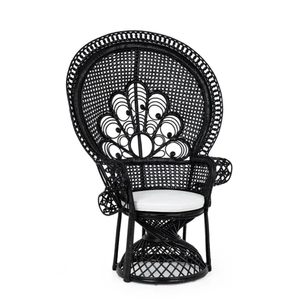 SILLÓN CON COJINES PEACOCK NEGRO