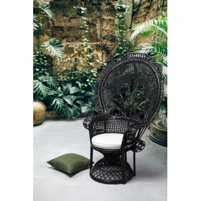 comprar SILLÓN CON COJINES PEACOCK NEGRO online de BIZZOTTO desde 617,10 €