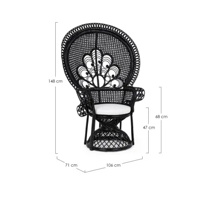 comprar SILLÓN CON COJINES PEACOCK NEGRO online de BIZZOTTO desde 617,10 €