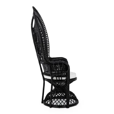 comprar SILLÓN CON COJINES PEACOCK NEGRO online de BIZZOTTO desde 617,10 €