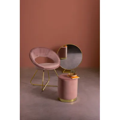 comprar SILLÓN VANITY ORO TERCIOPELO ROSA online de Yes desde 191,18 €