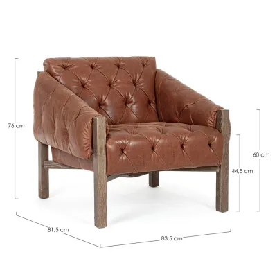 comprar SILLÓN HARRISON MARRÓN VINTAGE online de Bizzotto Homemotion desde 822,80 €