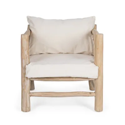 comprar SILLÓN CON COJINES SAHEL NATURAL online de BIZZOTTO desde 464,88 €