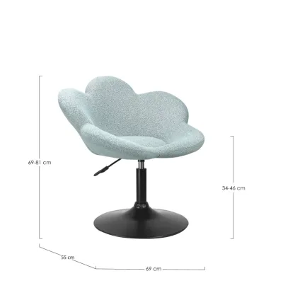 comprar SILLÓN FLEUR NEGRO-AGUAMARINA online de Yes desde 191,18 €