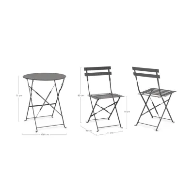 comprar SET DE 3 | MESA Y 2 SILLAS AUSTIN ANTRACITA online de Yes desde 146,94 €