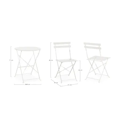 comprar SET DE 3 | MESA Y 2 SILLAS AUSTIN BLANCO online de Yes desde 146,94 €