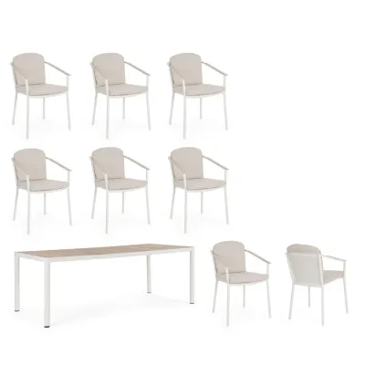 comprar SET MESA MÁS 8 SILLAS CON COJIES ULISES VAPOR YK15 online de BIZZOTTO desde 2,306.87