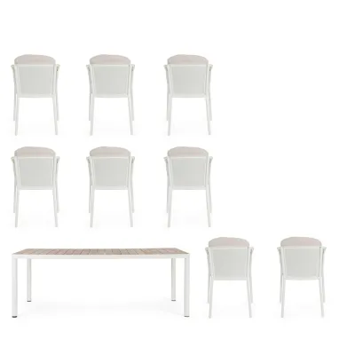 comprar SET MESA MÁS 8 SILLAS CON COJIES ULISES VAPOR YK15 online de BIZZOTTO desde 2,306.87