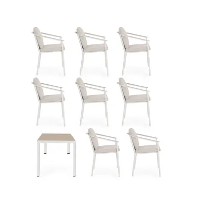 comprar SET MESA MÁS 8 SILLAS CON COJIES ULISES VAPOR YK15 online de BIZZOTTO desde 2,306.87