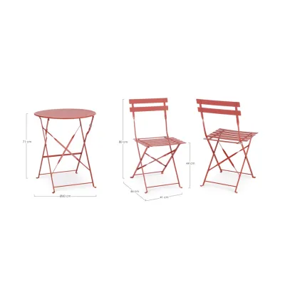 comprar SET DE 3 | MESA Y 2 SILLAS AUSTIN TERRACOTA online de Yes desde 146,94 €