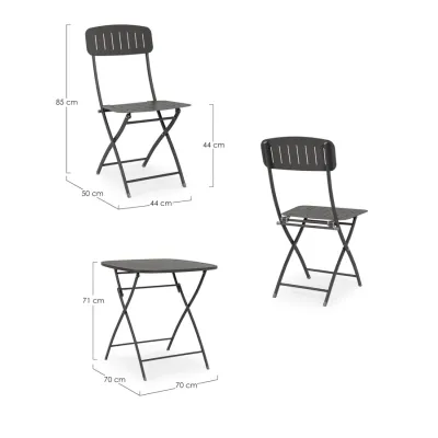 comprar SET DE 3 | MESA Y 2 SILLAS YVONNE ANTRACITA online de Yes desde 274,72 €