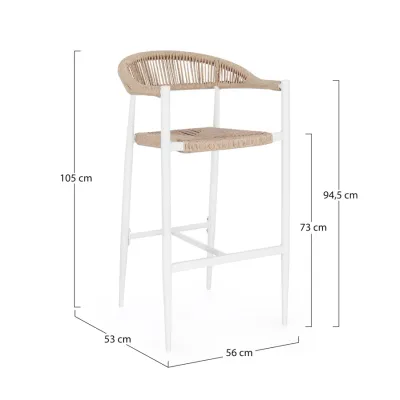 comprar TABURETE BAR JANDIA BLANCO SA27/BEIGE online de BIZZOTTO desde 255,55 €