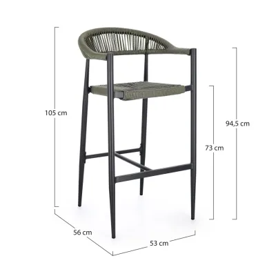 comprar TABURETE BAR JANDIA ANTRA SA26/VERDE online de BIZZOTTO desde 255,55 €