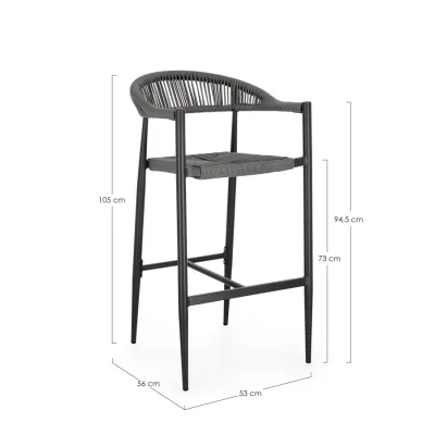 comprar TABURETE BAR JANDIA ANTRA SA26/GRIS online de BIZZOTTO desde 255,55 €