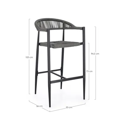 comprar TABURETE BAR JANDIA ANTRA SA26/GRIS online de BIZZOTTO desde 240,64 €