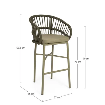 comprar TABURETE BAR CON COJIES ODIVELAS VERDE online de BIZZOTTO desde 417,40 €