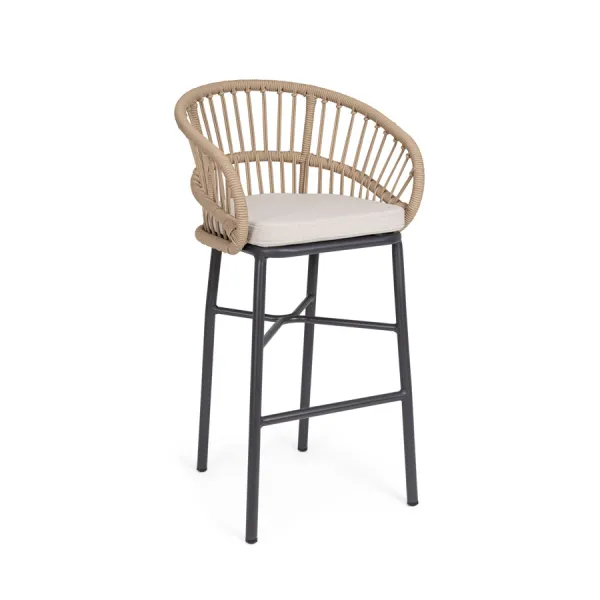 TABURETE BAR CON COJIES ODIVELAS BEIGE