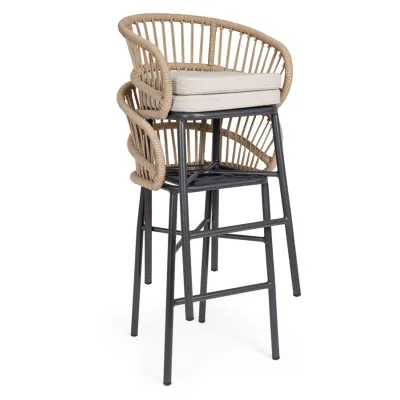 comprar TABURETE BAR CON COJIES ODIVELAS BEIGE online de BIZZOTTO desde 417,40 €