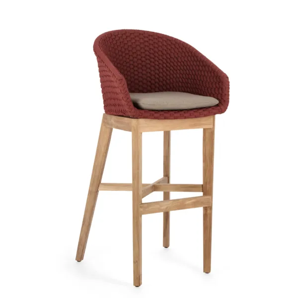 SGABELLO BAR CON COJIES COACHELLA SCARLET