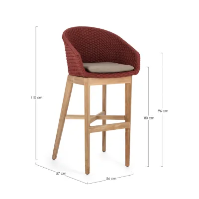 comprar SGABELLO BAR CON COJIES COACHELLA SCARLET online de Bizzotto Homemotion desde 785,82 €