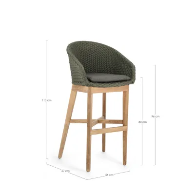 comprar SGABELLO BAR CON COJIES COACHELLA VERDE online de Bizzotto Homemotion desde 785,82 €