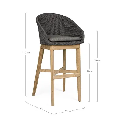 comprar TABURETE BAR CON COJIES COACHELLA ANTRACITA online de Bizzotto Homemotion desde 668,69 €