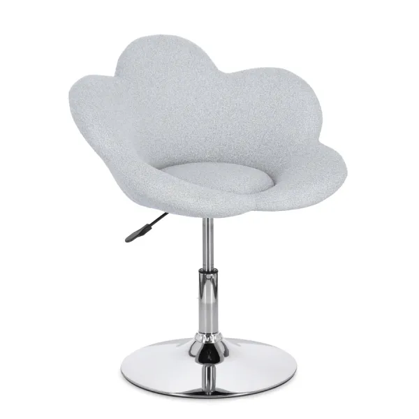 SILLÓN FLEUR CROMO-GRIS CLARO
