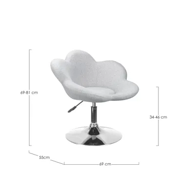 comprar SILLÓN FLEUR CROMO-GRIS CLARO online de Yes desde 191,18 €
