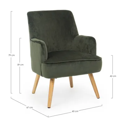 comprar SILLÓN ADELINE VERDE OSCURO online de Yes desde 217,80 €