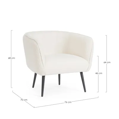 comprar SILLÓN AVRIL BLANCO BUCLÉ online de BIZZOTTO desde 411,40 €