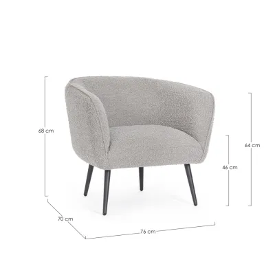 comprar SILLÓN AVRIL GRIS BUCLÉ online de BIZZOTTO desde 411,40 €