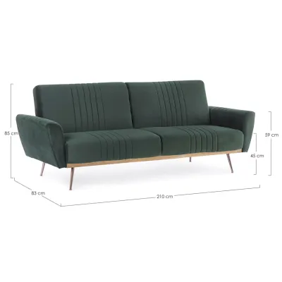 comprar SOFÁ CAMA JOHNNY TERCIOPELO VERDE OSCURO online de BIZZOTTO desde 703,49 €