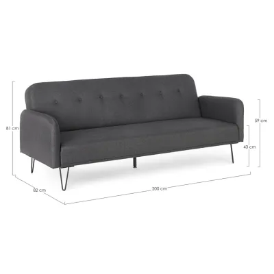 comprar SOFÁ CAMA BRIDJET NEGRO online de BIZZOTTO desde 538,93 €