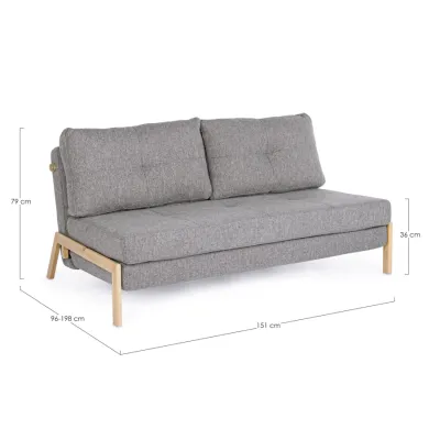 comprar SOFÁ CAMA 2PLAZAS HAYDEN GRIS online de Yes desde 808,40 €
