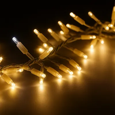 comprar CRACKER 100 LED BLANCO CÁLIDO TRANSP. Cable BLANCO ,1 mts, Sin cable de alimentación 84 LED FIJOS+ 16 FLASH online de...