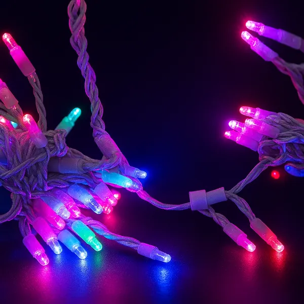 Guirnalda RGB 5 metros 50 Leds cable Blanco
