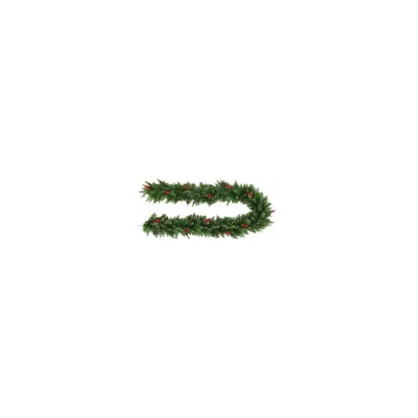 Espumillón Decorativo con 330 Ramas 12 piezas de bayas. 270 cm de largo 35cm ø
