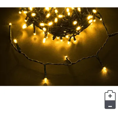 comprar Guirnalda LED Bizzotto 96 Luces Cálidas 4,75m con Temporizador – Exterior e Interior a Pilas AA online de  desde 10,16 €