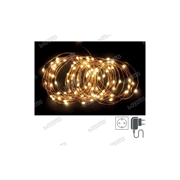 Guirnalda MicroLED Bizzotto 300 Lux 30m IP44 Luz Cálida – Hilo Cobre Exterior