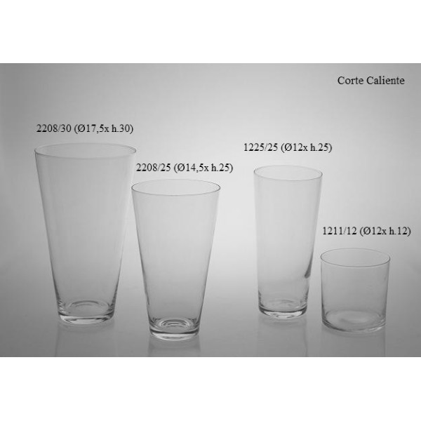 JARRÓN CILINDRO CÓNICO DE CRISTAL