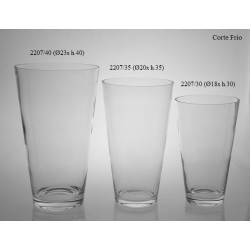 comprar JARRÓN CILINDRO CÓNICO DE CRISTAL CORTE FRÍO online de  desde 31,94 €