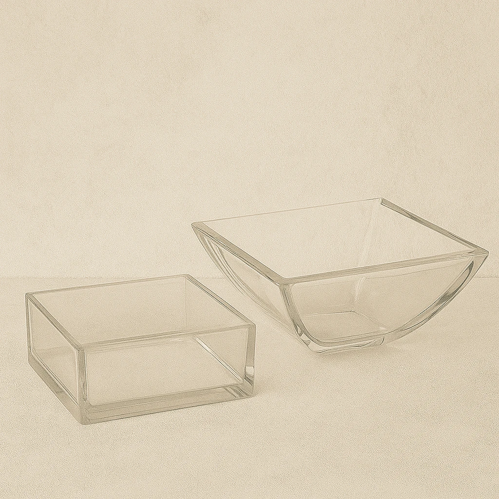 comprar JUEGO DE BOWLS DE CRISTAL CUADRADO Y CUADRACÓNICO online de desde 13,98 €
