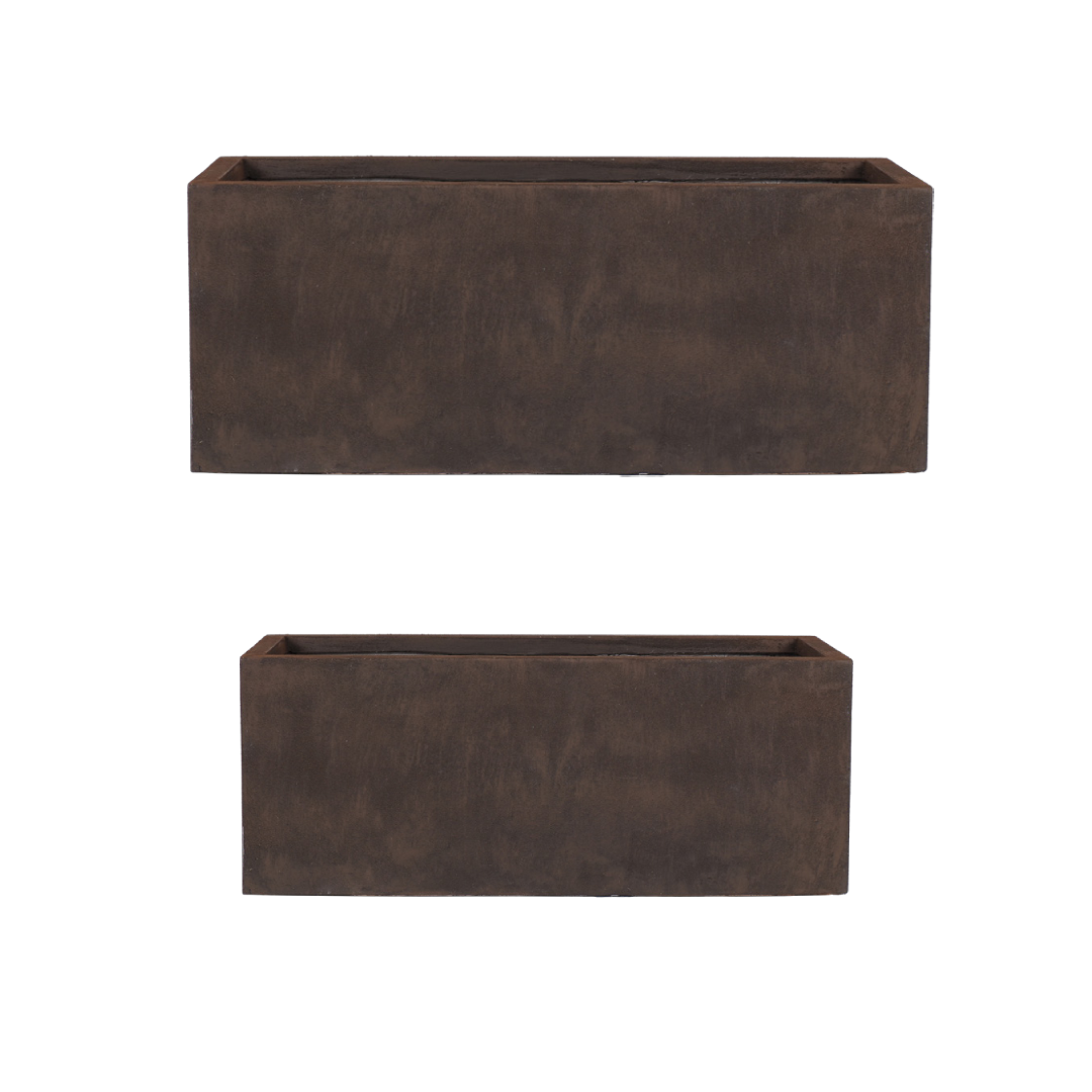 comprar JUEGO 2 UNIDADES Jardinera Rectangular - Óxido Rústico online de desde 168,65 €