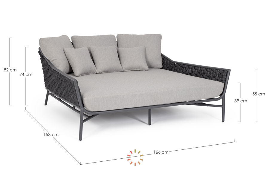 comprar DAYBED CON COJINES EVERLY ANTRACITA QS22/GRAPHITE online de BIZZOTTO desde 4,063.81