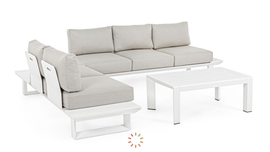comprar SET SOFÁ ESQ. CON COJINES KONNOR BLANCO CX21 online de BIZZOTTO desde 2,663.20